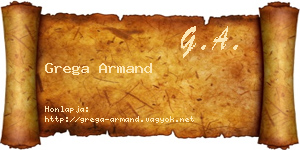 Grega Armand névjegykártya